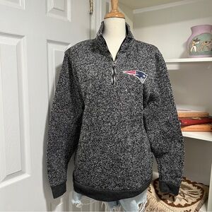 NFL Heathered Black and Gray Zip-Up Sweater